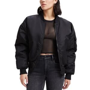 Good American Black Nylon Bomber Jacket Women’s Size 3X Plus